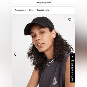 Organic Cotton Broken-In Baseball Cap In True Black